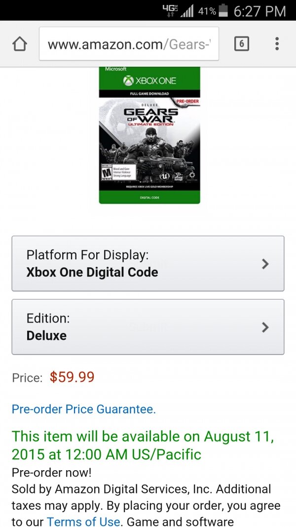 Is Gears of War releasing two weeks early on Aug 11th?? Amazon says so